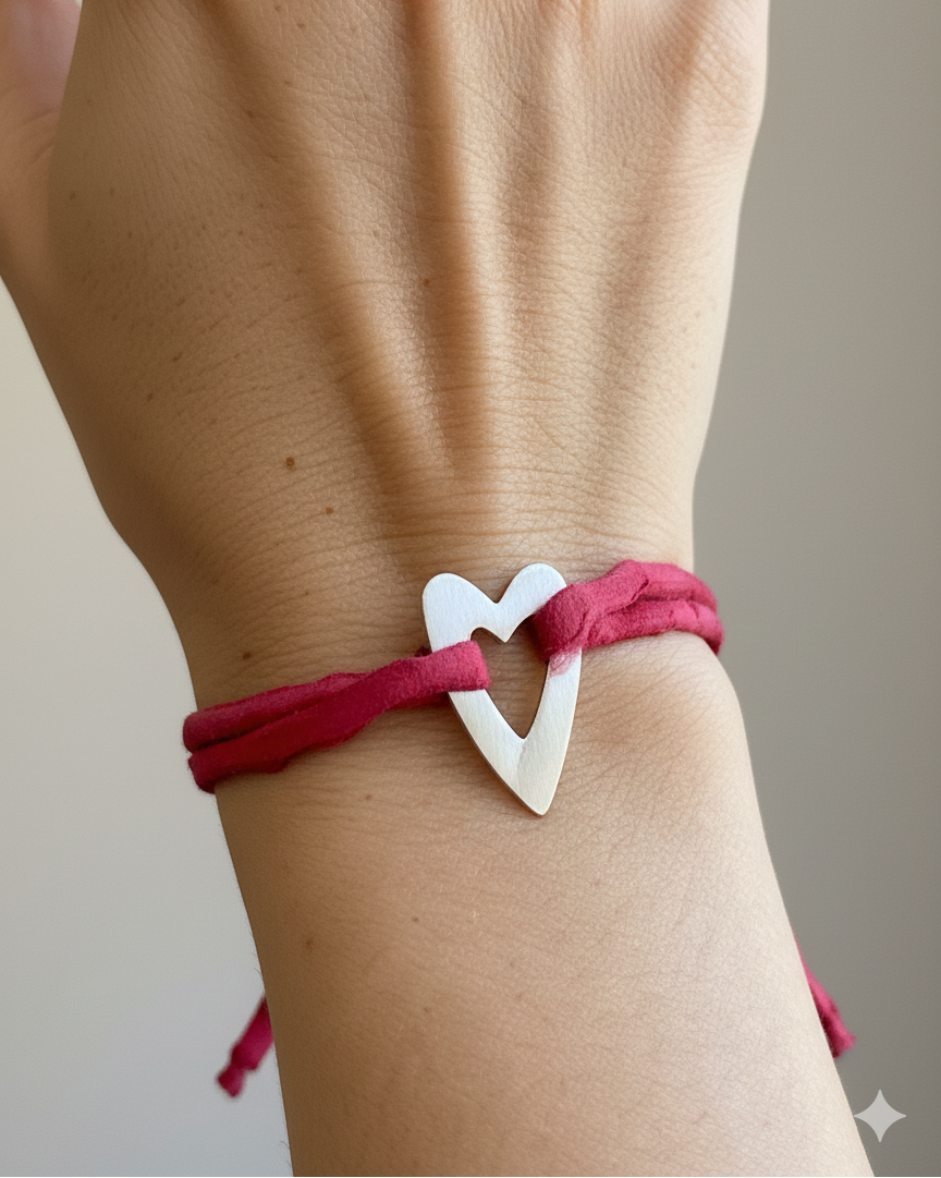 Pulsera cinta con corazón
