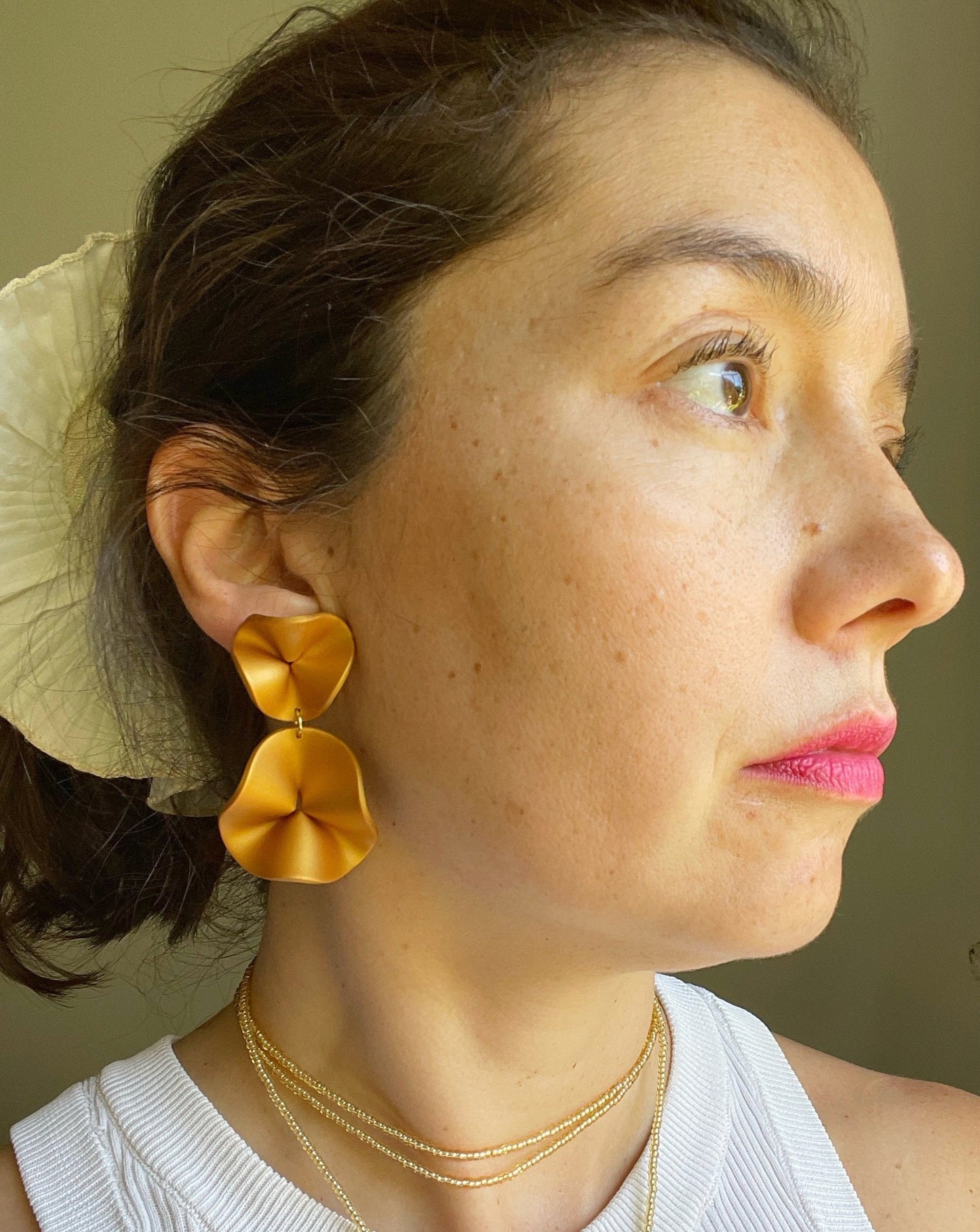 Aritos Quieta Flor doble