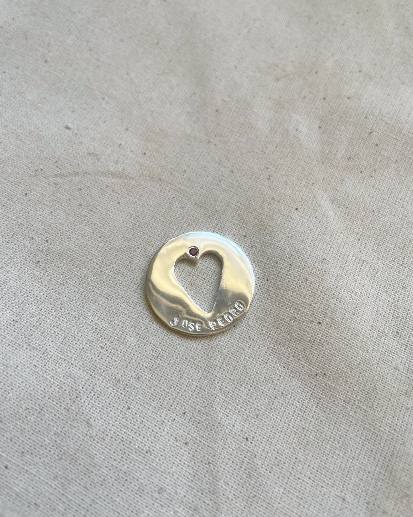 Collar Disco con Corazón Personalizable - AMOUR