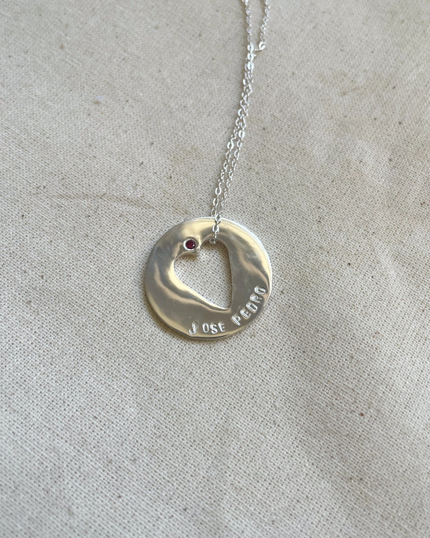 Collar Disco con Corazón Personalizable - AMOUR