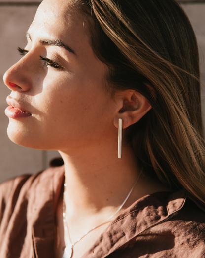 Aros De Plata En Forma De Tubo - Elisa