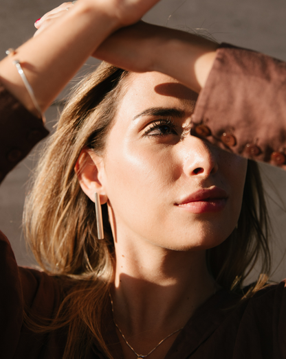 Aros De Plata En Forma De Tubo - Elisa