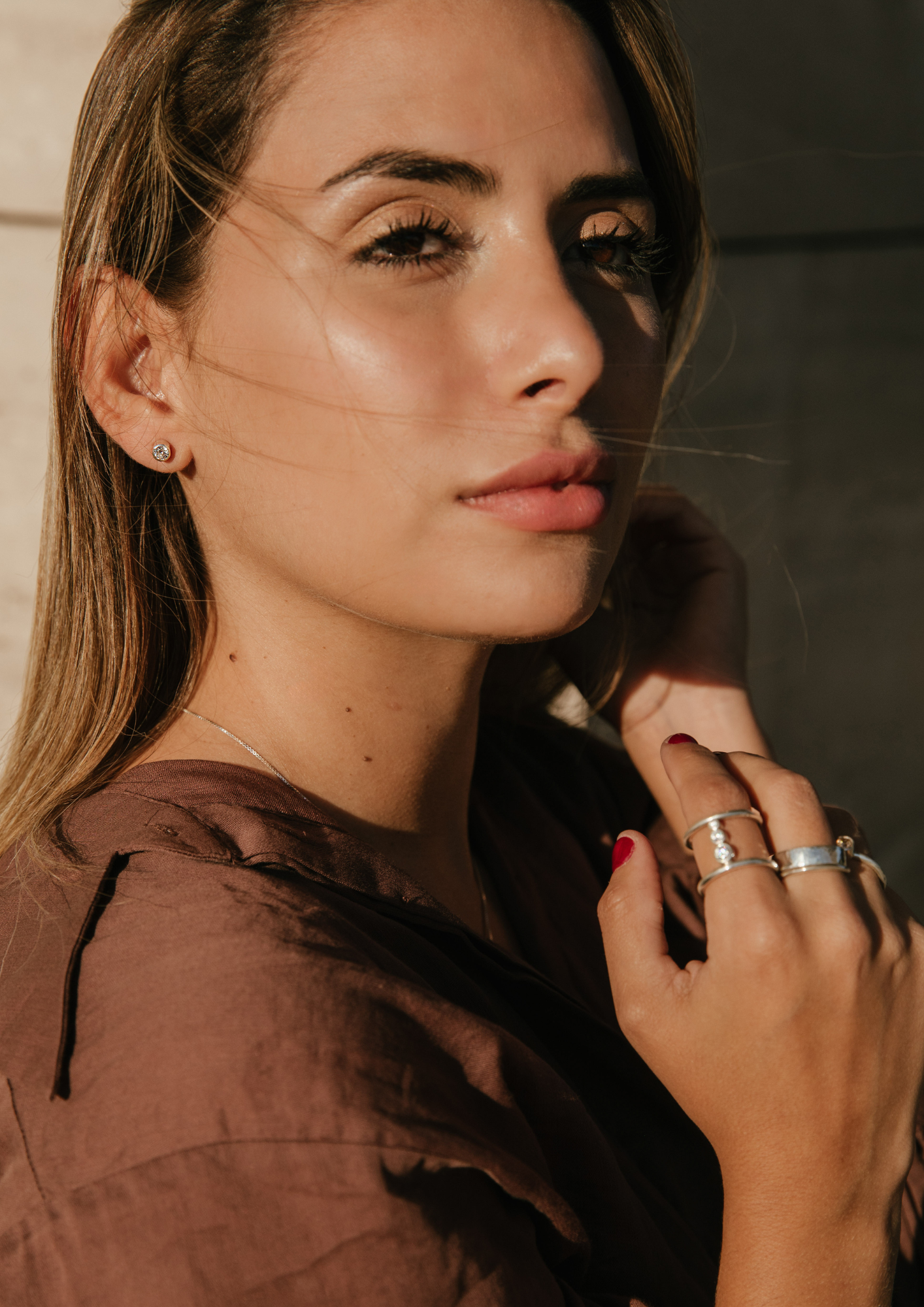 Aros De Plata Punto De Luz Pequeños