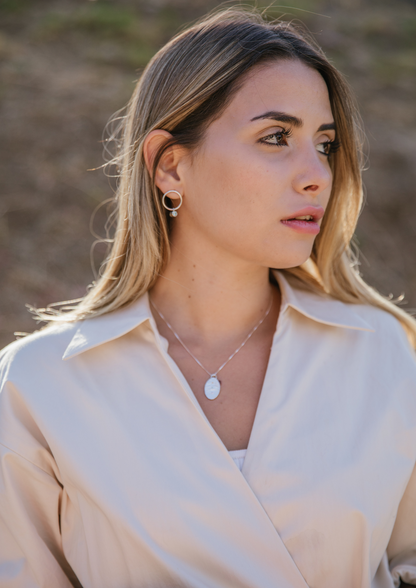 Collar De Plata Reticulada Con Tres Engastes - Rita