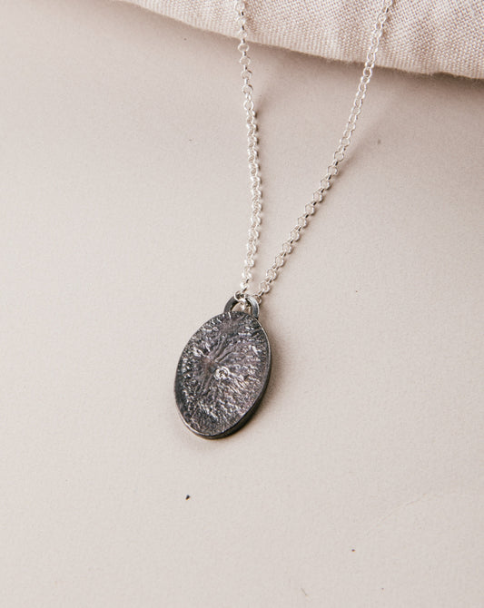 Collar De Plata Reticulada Oxidado Con Circón - Rita