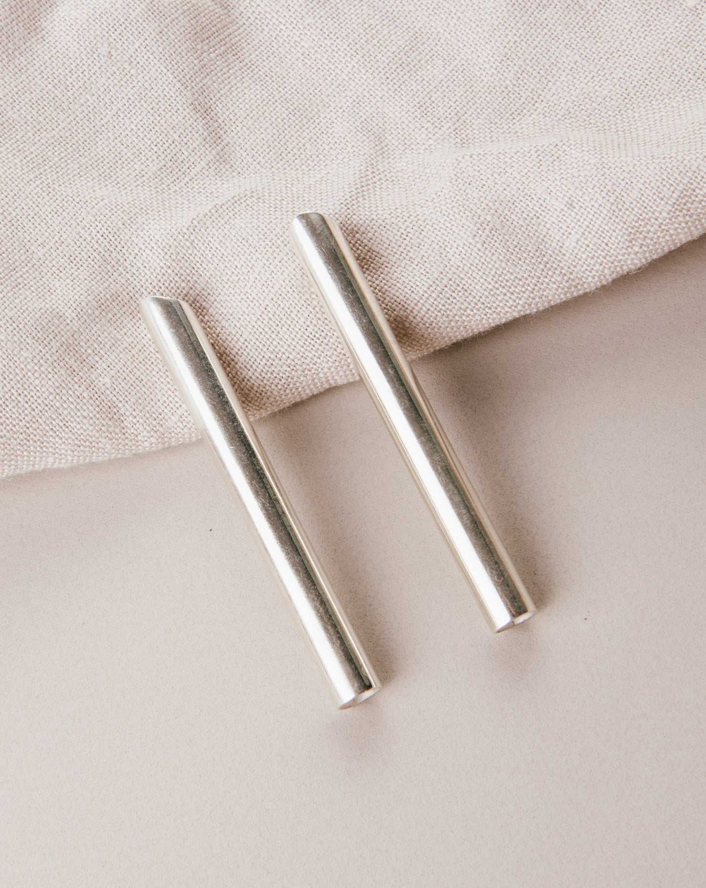 Aros De Plata En Forma De Tubo - Elisa