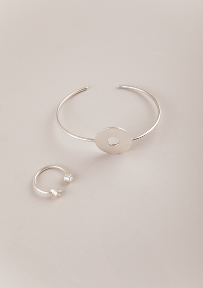 Brazalete De Plata Con Disco - Mila