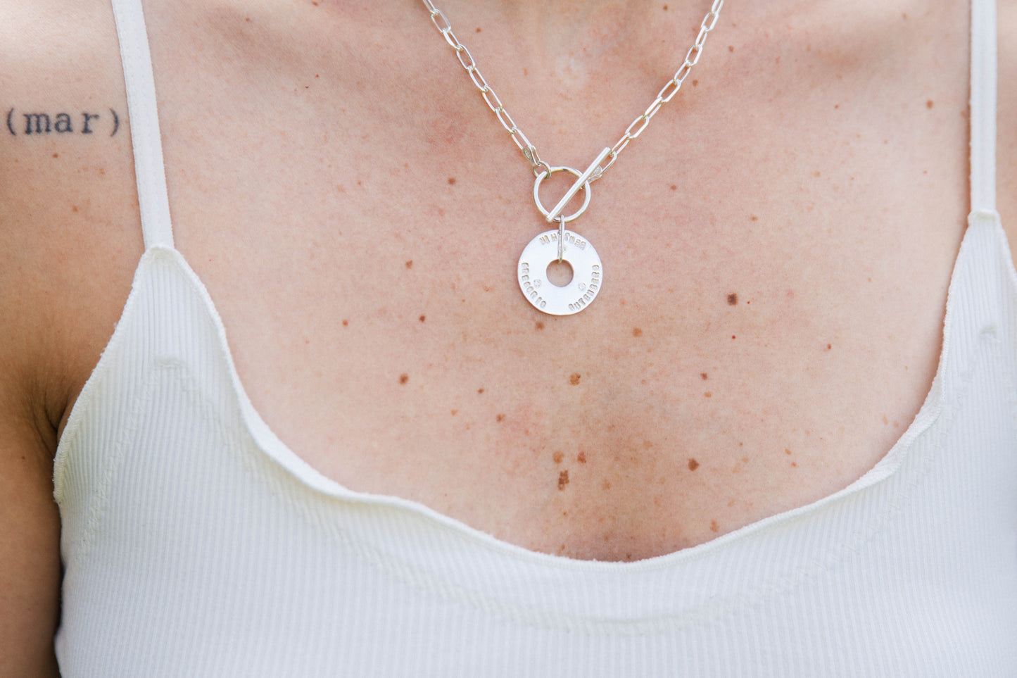 Collar Eslabones con Medalla Personalizable Leonor