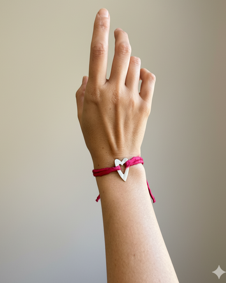 Pulsera cinta con corazón