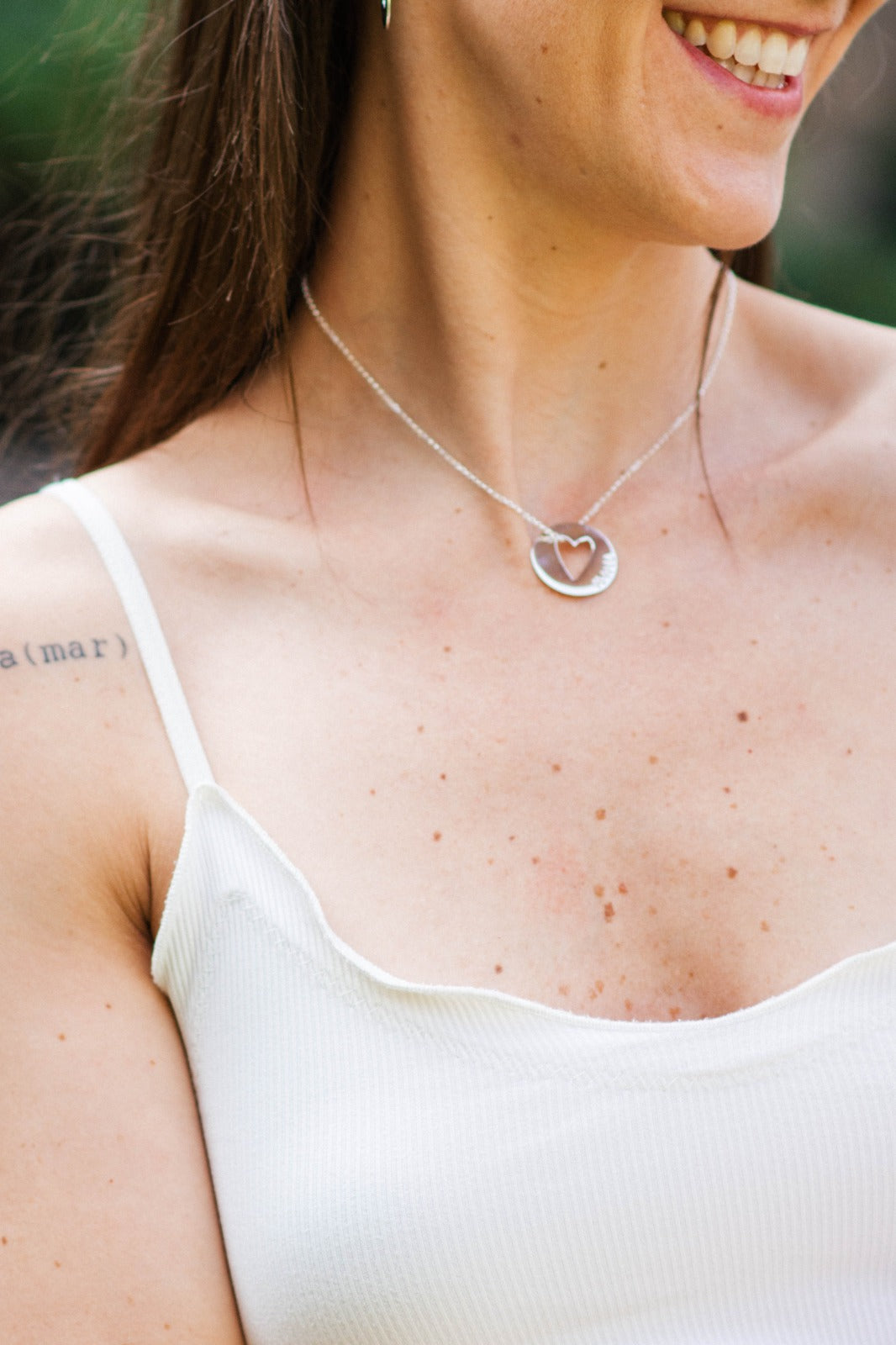 Collar Disco con Corazón Personalizable - AMOUR