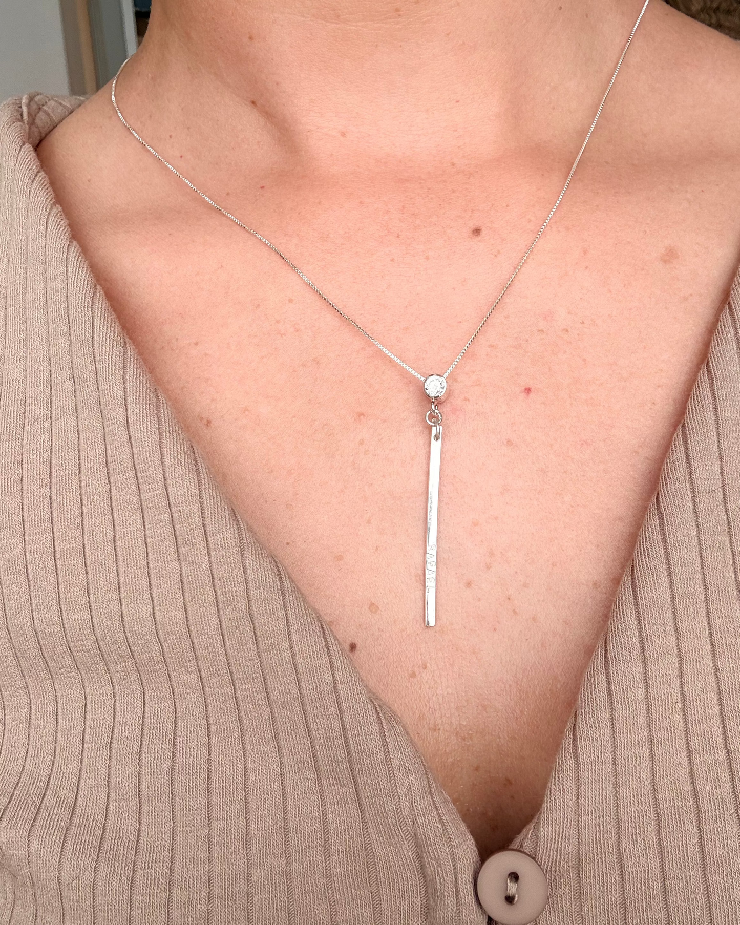 Collar de Plata Alargado Personalizable