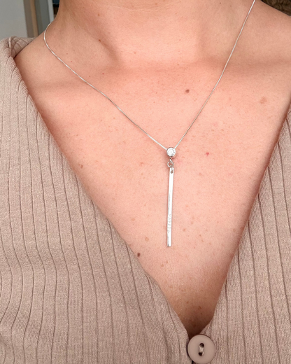 Collar de Plata Alargado Personalizable