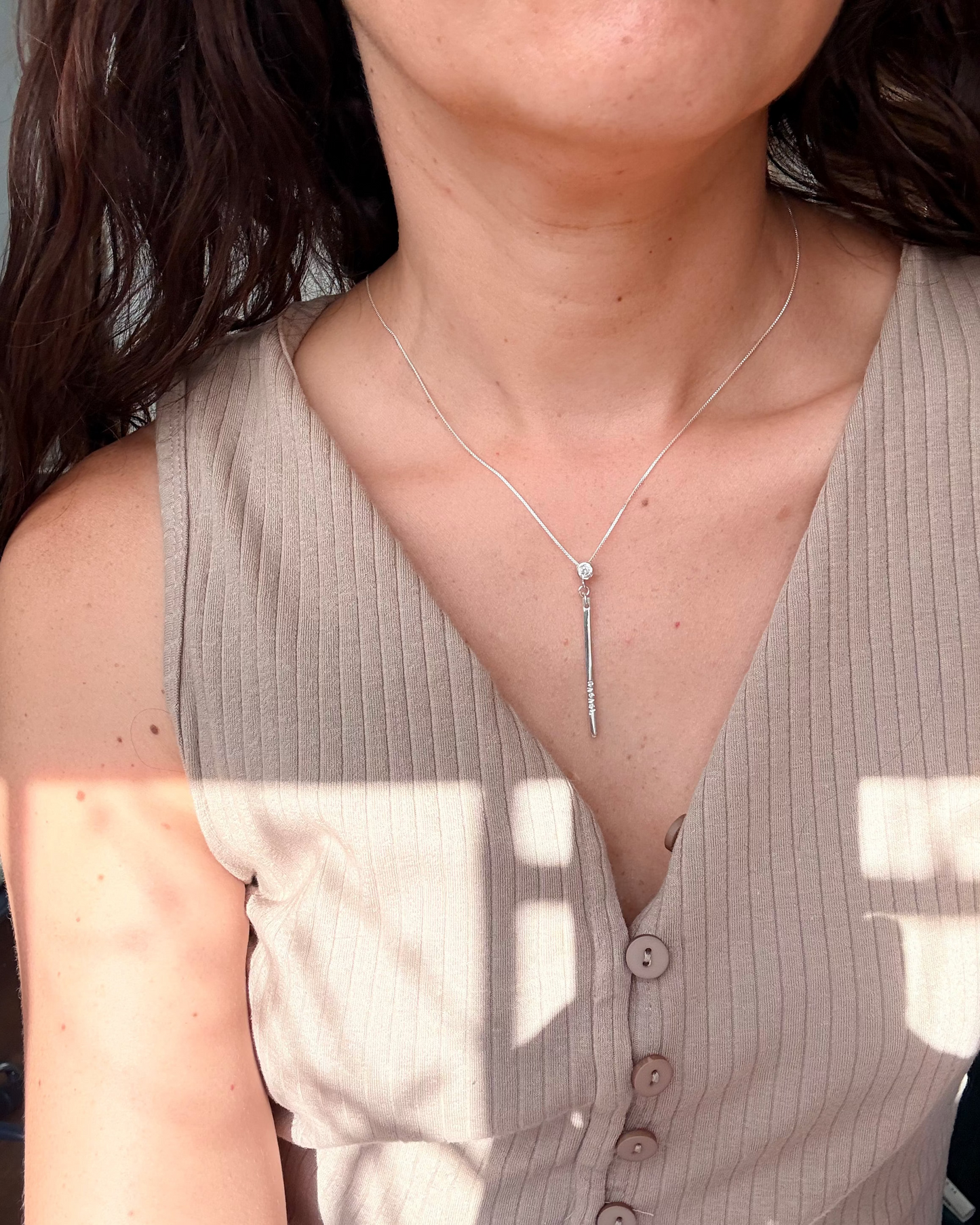 Collar de Plata Alargado Personalizable