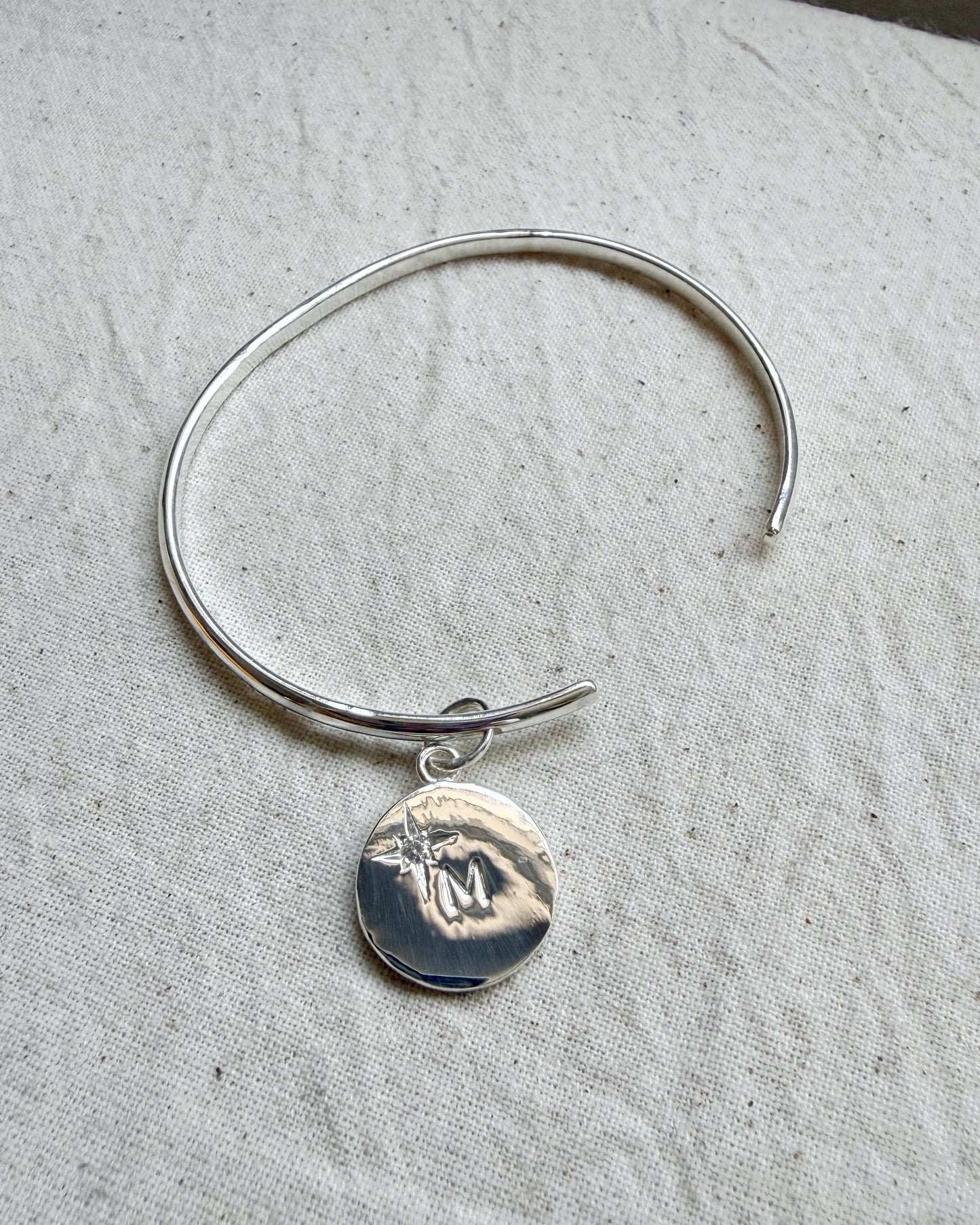 Brazalete de Plata M Estrella Personalizable