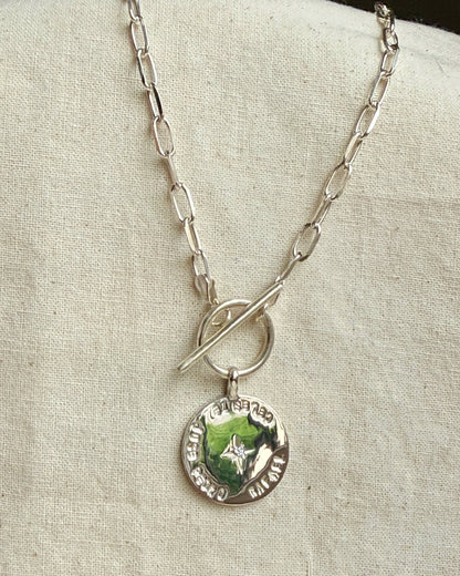 Collar Eslabones de Plata con Medalla Personalizable Estrella