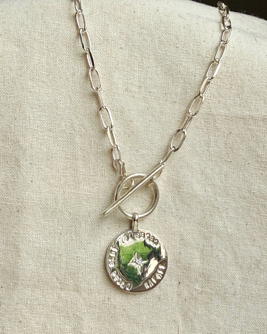 Collar Eslabones de Plata con Medalla Personalizable Estrella