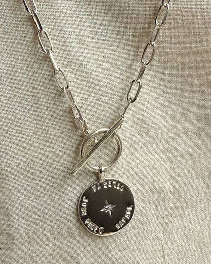 Collar Eslabones de Plata con Medalla Personalizable Estrella
