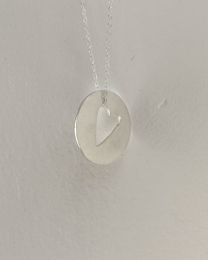 Collar Disco con Corazón Personalizable - AMOUR