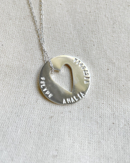 Collar Disco con Corazón Personalizable - AMOUR