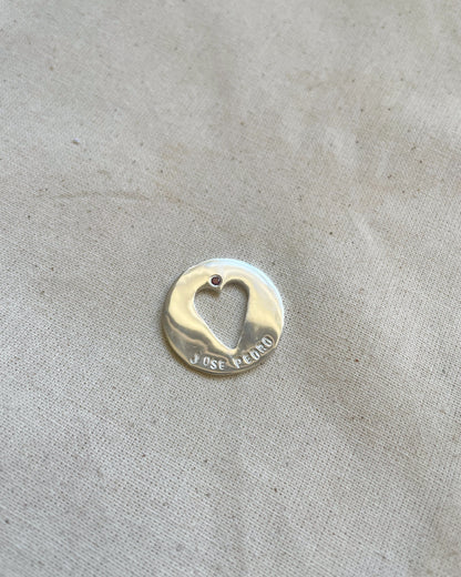 Collar Disco con Corazón Personalizable - AMOUR