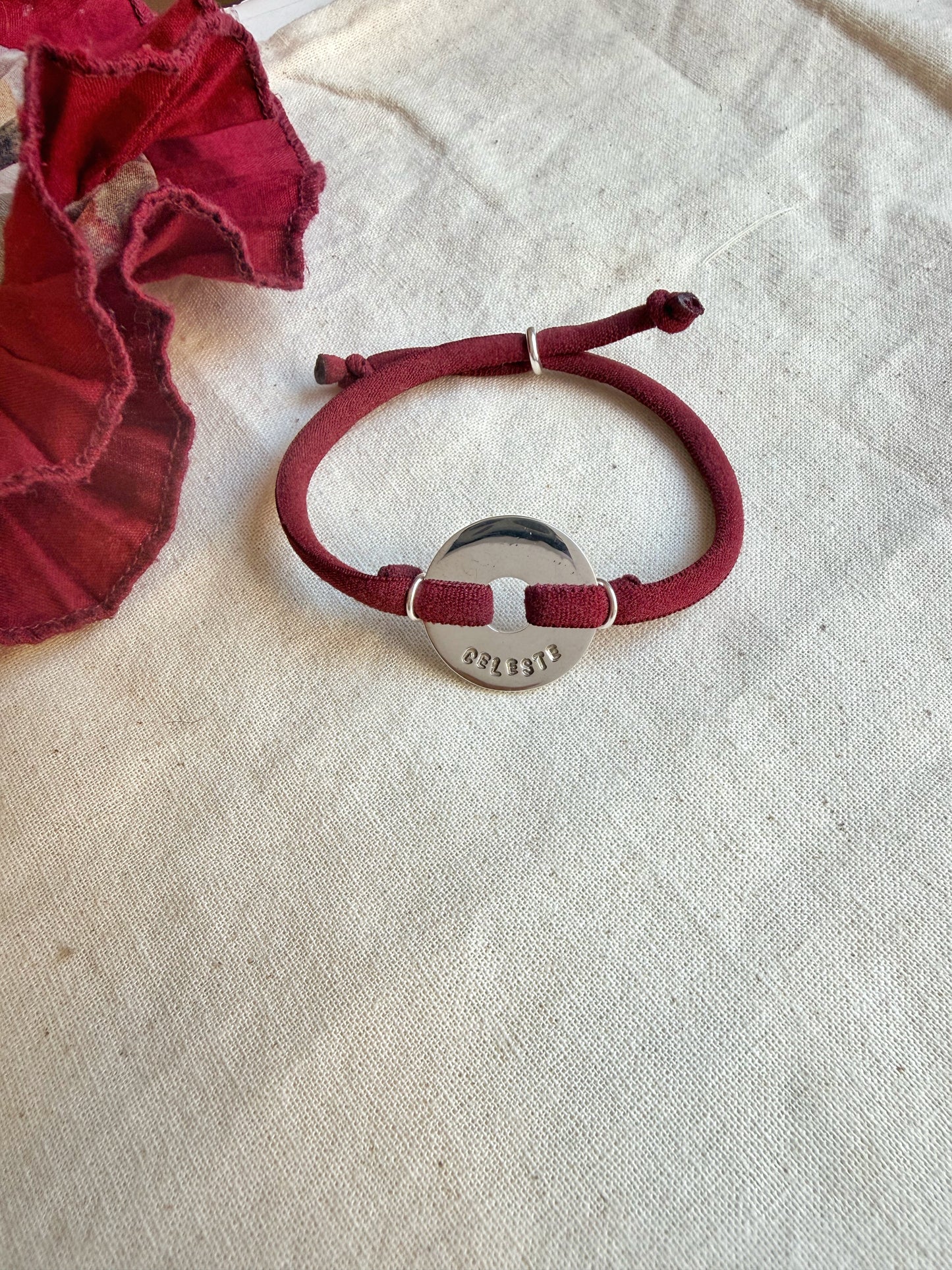 Pulsera personalizada elasticada de plata