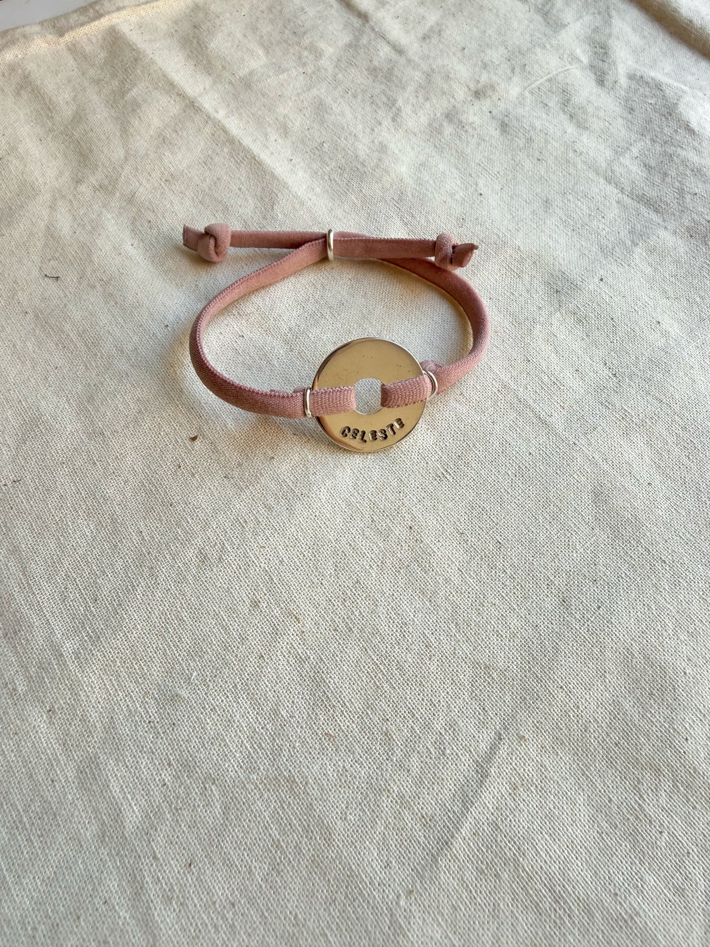 Pulsera personalizada elasticada de plata