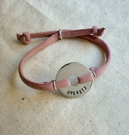 Pulsera personalizada elasticada de plata