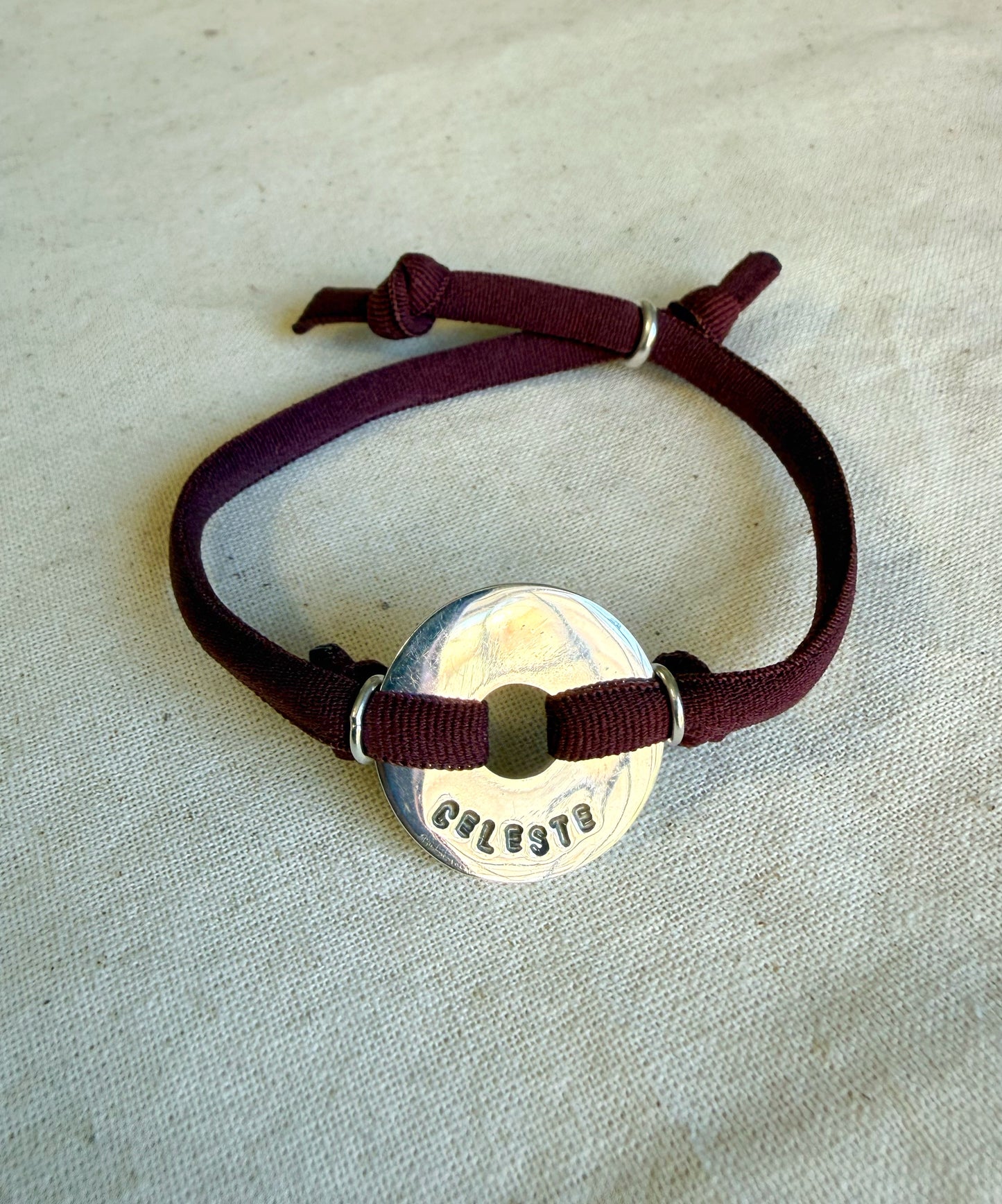 Pulsera personalizada elasticada de plata