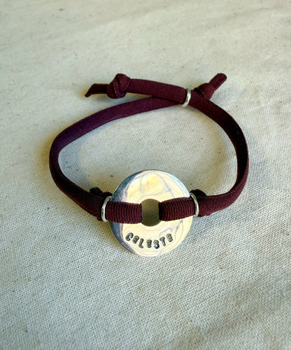 Pulsera personalizada elasticada de plata