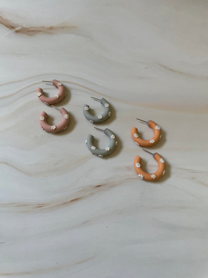 Aros Argollas Margot Grandes con Flores