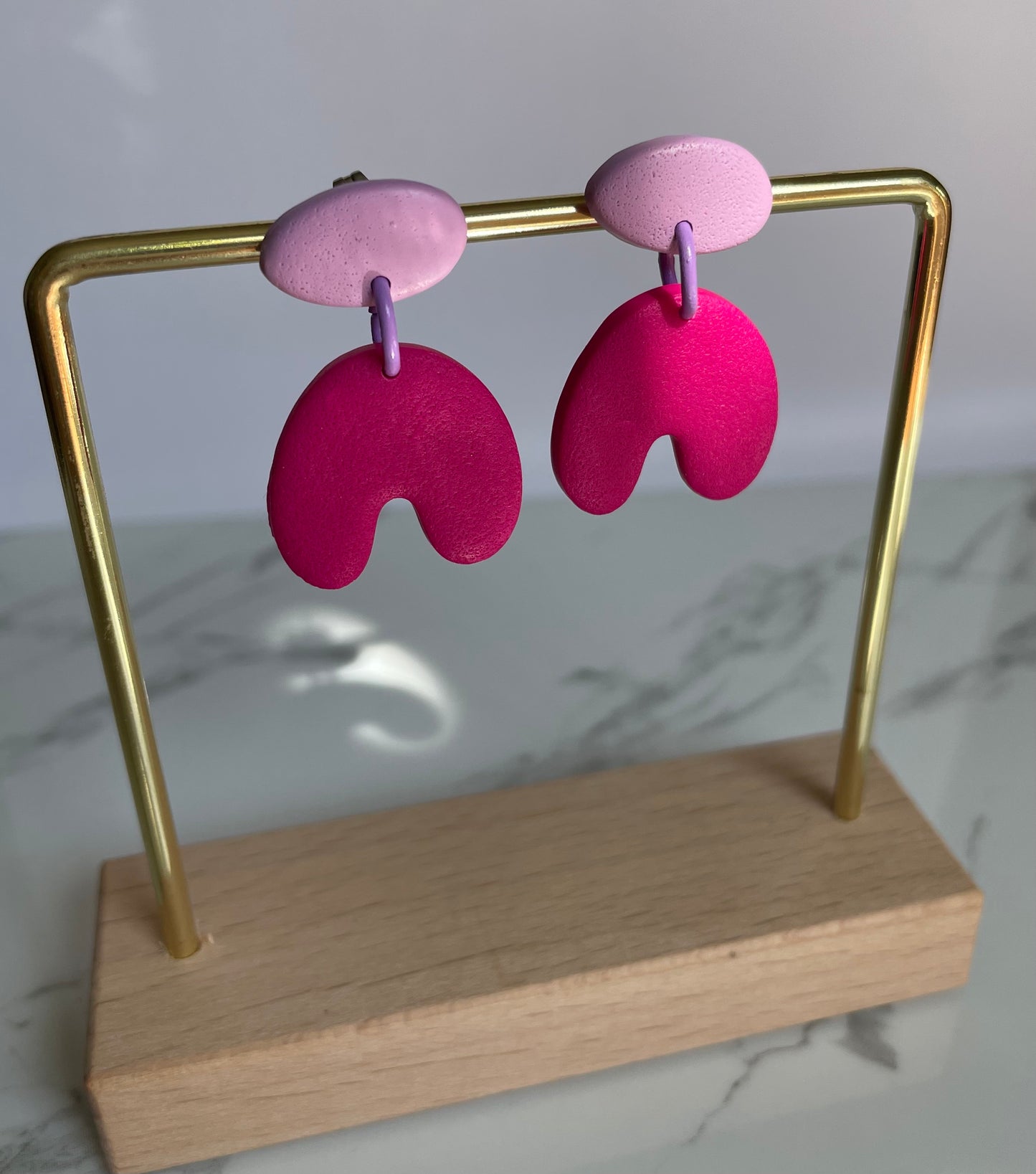 Aros Jane Arco Fucsia y Rosado