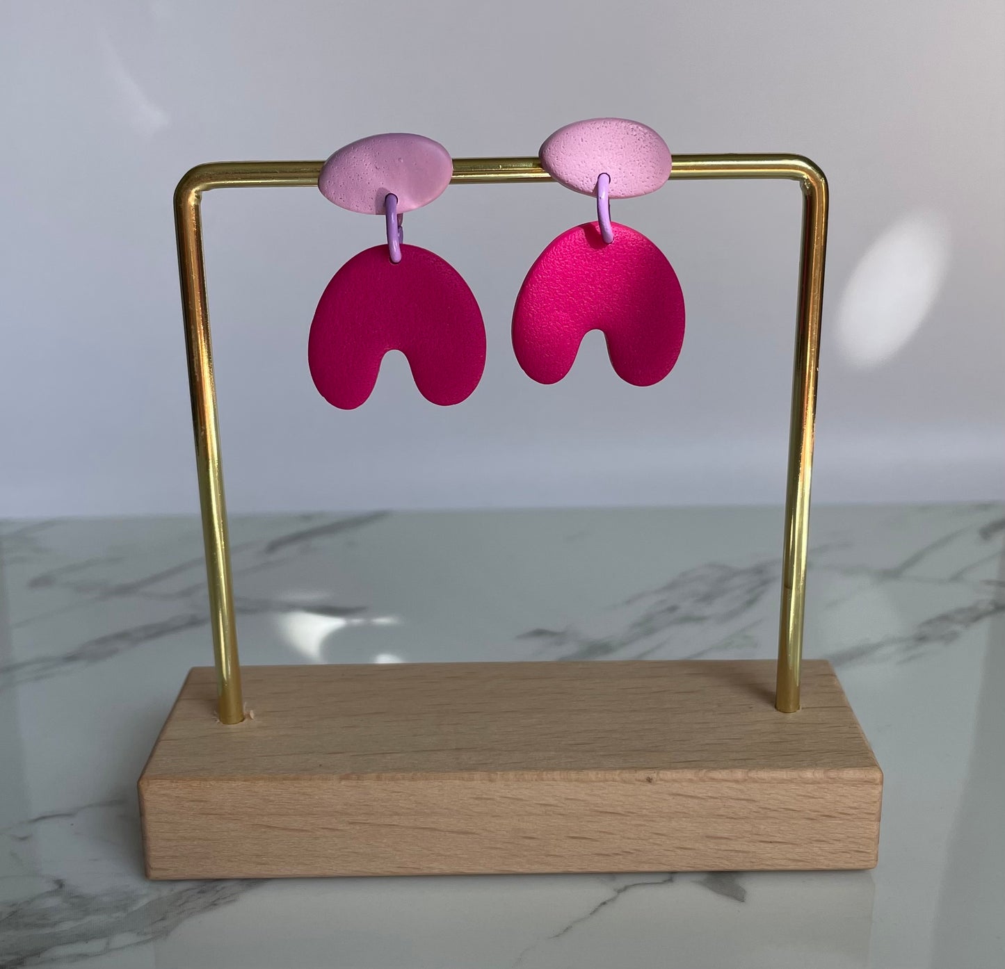 Aros Jane Arco Fucsia y Rosado