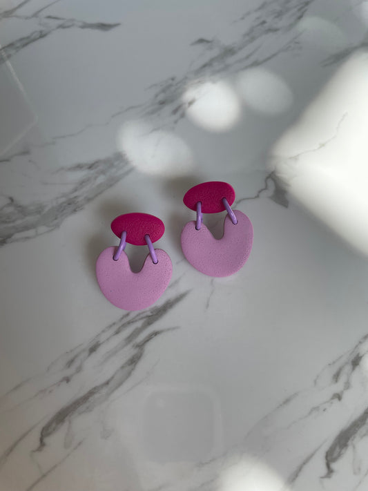 Aros Jane Fucsia y Rosado