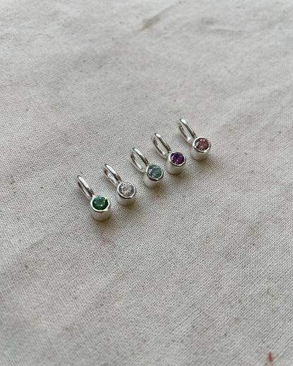 Mini Charm Punto de Luz de plata con circón