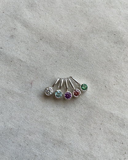 Mini Charm Punto de Luz de plata con circón