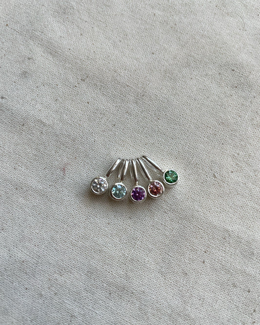 Mini Charm Punto de Luz de plata con circón
