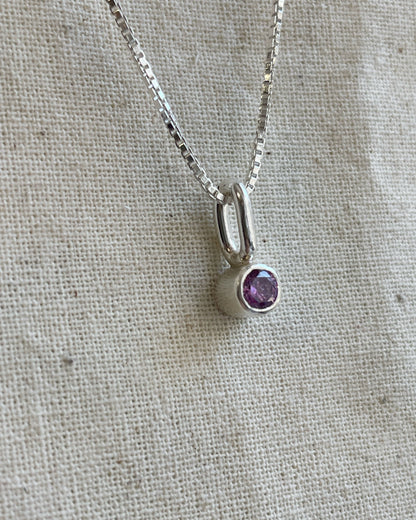 Mini Charm Punto de Luz de plata con circón