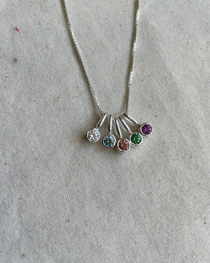 Mini Charm Punto de Luz de plata con circón