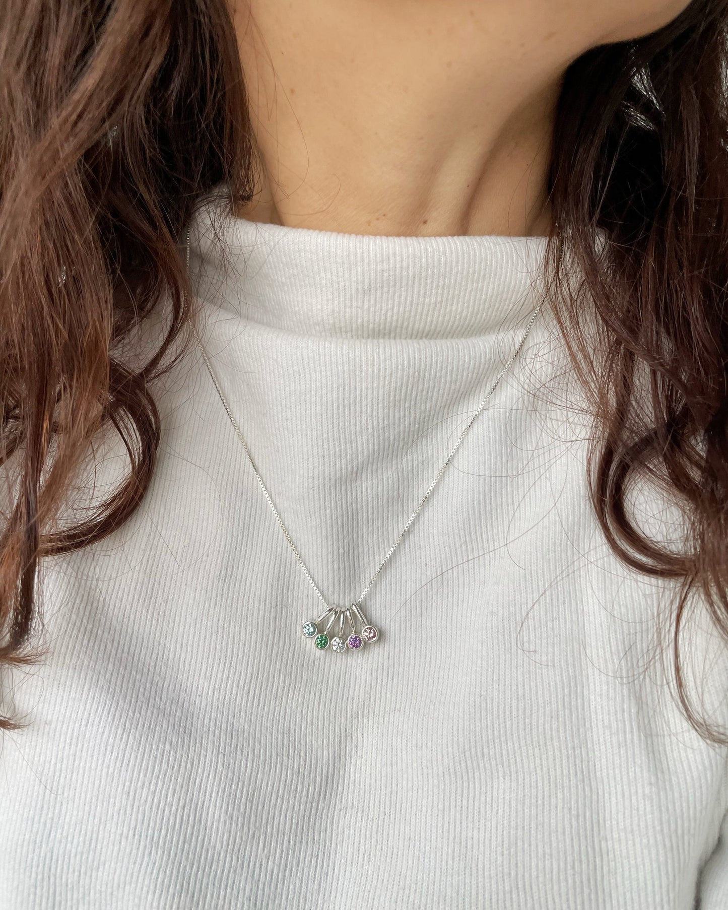 Mini Charm Punto de Luz de plata con circón