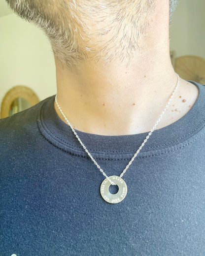 Collar Jaime Para Hombre de Plata Con Colgante Perzonalizable