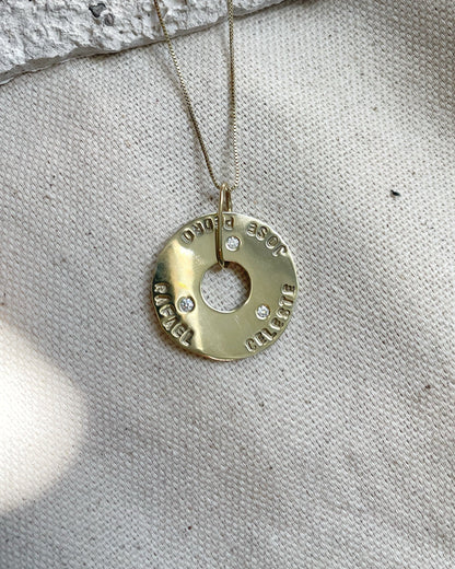 Collar De Plata Enchapado en Oro Personalizable y Circón - Leonor