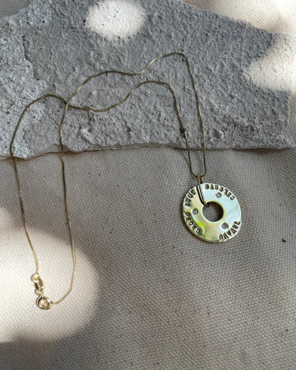 Collar De Plata Enchapado en Oro Personalizable y Circón - Leonor