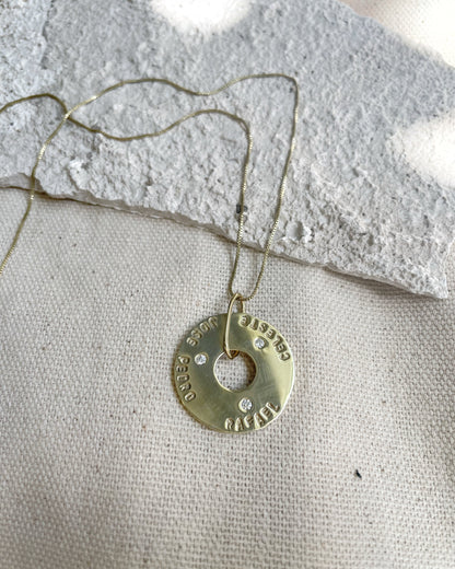 Collar De Plata Enchapado en Oro Personalizable y Circón - Leonor