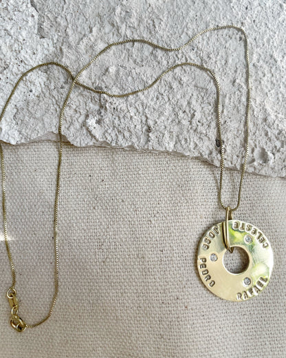 Collar De Plata Enchapado en Oro Personalizable y Circón - Leonor